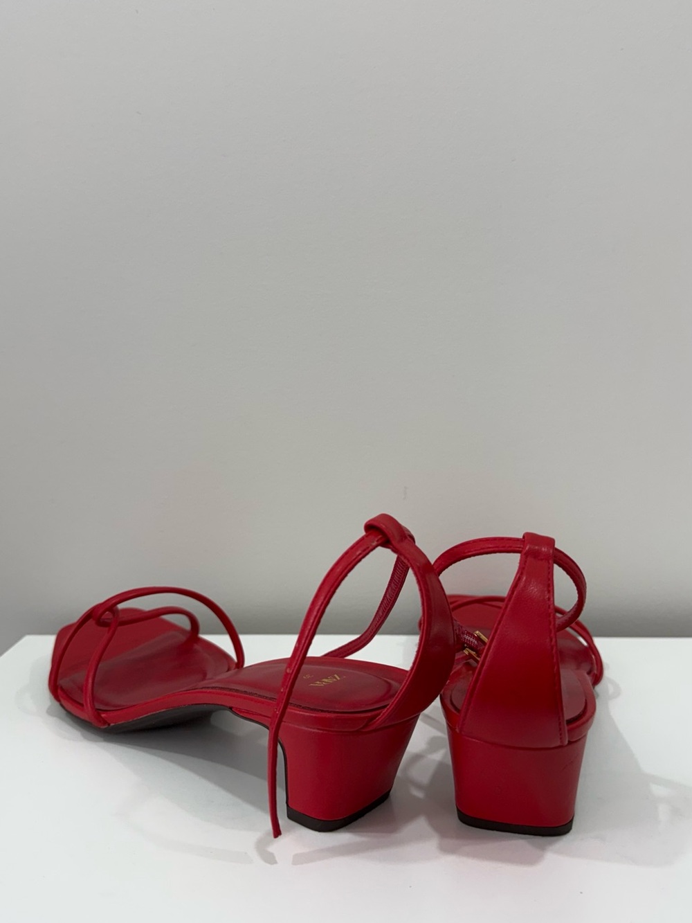 Zara Red Heeled Sandals - Picture 3 of 6